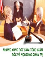 phân tích và giải pháp về những xung đột giữa tổng giám đốc và hội đồng quản trị dựa trên các tình huống