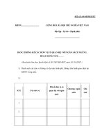 MẪU BẢNG THỐNG KÊ CÁC ĐƠN VỊ CÓ QUAN HỆ VỚI NGÂN SÁCH NGỪNG HOẠT ĐỘNG NĂM potx