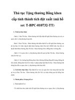 Thủ tục Tặng thưởng Bằng khen cấp tỉnh thành tích đột xuất (mã hồ sơ: T-BPC-010732-TT) doc