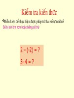 bài giảng toán 6 phép trừ hai số nguyên