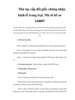 Thủ tục cấp đổi giấy chứng nhận kinh tế trang trại, Mã số hồ sơ 144007 docx