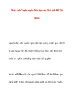 Phân tích Tuyên ngôn Độc lập của Chủ tịch Hồ ChíMinh doc