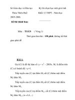 Kỳ thi chọn học sinh giỏi tỉnh Khối 12 THPT - Năm học Môn : TOÁN tỉnh Thừa Thiên Huế 2005-2006 - vòng 1 pps