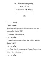 Đề kiểm tra học sinh giỏi lớp 9 môn Sinh học docx