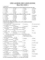 UNIT 4: SCHOOL EDUCATION SYSTEM PRACTICE TEST pptx