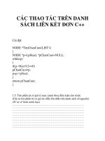 CÁC THAO TÁC TRÊN DANH SÁCH LIÊN KẾT ĐƠN C++ pps