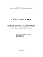 Khảo nghiệm 12 tổ hợp lúa lai và bước đầu nghiên cứu công nghệ sản xuất hạt giống lúa lai f1 hệ ba dòng thích hợp điều kiện tây nguyên