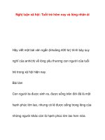 Nghị luận xã hội: Tuổi trẻ hôm nay và lòng nhân ái docx