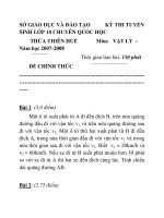Đề chính thức Kỳ thi tuyển sinh lớp 10 trung học phổ thông chuyên Quốc học Huế môn vật lý năm 2007 -2008 pot