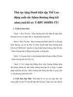 Thủ tục tặng Danh hiệu tập Thể Lao động xuất sắc (khen thưởng tổng kết năm) (mã hồ sơ: T-BPC-010581-TT) doc