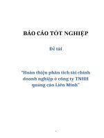 Đề tài “Hoàn thiện phân tích tài chính doanh nghiệp ở công ty TNHH quảng cáo Liên Minh” pptx