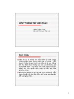 Bài giảng kỹ thuật viễn thám : XỬ LÝ THÔNG TIN VIÊN THÁM ppt