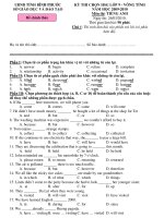 KỲ THI CHỌN HSG LỚP 9 - VÒNG TỈNH NĂM HỌC 2009-2010 Môn thi: TIẾNG ANH TỈNH BÌNH PHƯỚC ppt