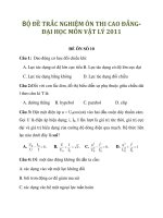 BỘ ĐỀ TRẮC NGHIỆM ÔN THI CAO ĐẲNG- ĐẠI HỌC MÔN VẬT LÝ 2011_ĐỀ 10 docx