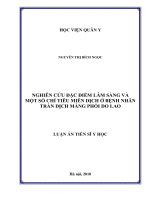 nghiên cứu đặc điểm lâm sàng và một số chỉ tiêu miễn dịch ở bệnh nhân tràn dịch màng phổi do lao
