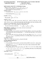 Đề thi thử đại học lần I Môn:Toán Khối D - Trường THPT Tĩnh gia 2 pptx