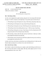 Đề thi tốt nghiệp chuyên ngành kế toán - Đề số 16 ppt