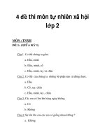 4 đề thi môn tự nhiên xã hội lớp 2MÔN : TNXH ĐỀ 1 pptx