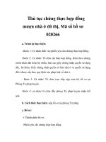 Thủ tục chứng thực hợp đồng mượn nhà ở đô thị, Mã số hồ sơ 020266 ppsx