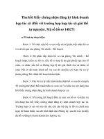 Thu hồi Giấy chứng nhận đăng ký kinh doanh hợp tác xã (Đối với trường hợp hợp tác xã giải thể tự nguyện), Mã số hồ sơ 148271 potx