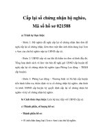Cấp lại sổ chứng nhận hộ nghèo, Mã số hồ sơ 021588 potx