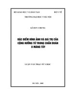 đặc điểm hình ảnh và giá trị của cộng hưởng từ trong chẩn đoán u màng tuỷ