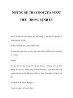 NHỮNG SỰ THAY ĐỔI CỦA NƯỚC TIỂU TRONG BỆNH LÝ pot