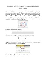 Sử dụng các công thức Excel cho bảng của Word 2010 pot