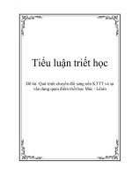 Tiểu luận triết học: Quá trình chuyển đổi sang nền KTTT và sự vận dụng quan điểm triết học Mác - Lênin pdf