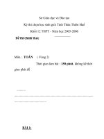 Kỳ thi chọn học sinh giỏi tỉnh Khối 12 THPT - Năm học Môn : toán tỉnh Thừa Thiên Huế 2005-2006 - vòng 2 docx
