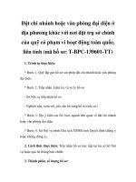 Đặt chi nhánh hoặc văn phòng đại diện ở địa phương khác với nơi đặt trụ sở chính của quỹ có phạm vi hoạt động toàn quốc, liên tỉnh (mã hồ sơ: T-BPC-139601-TT) ppsx