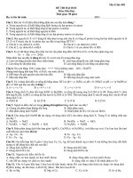 ĐỀ THI ĐẠI HỌC Môn thi: Hoá học Mã đề thi: 002 pot