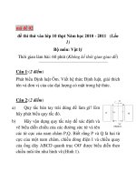 Đề thi thử vào lớp 10 thpt Năm học 2010 - 2011 (Lần 1) môn: Vật lý - mã đề 02 doc
