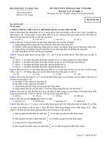 ĐỀ THI TUYỂN SINH ĐẠI HỌC_MÔN VẬT LÝ_KHỐI A_ NĂM 2009_MÃ ĐỀ 629 ppt
