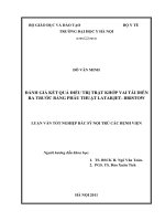 đánh giá kết quả điều trị trật khớp vai tái diễn ra trước bằng phẫu thuật latarjet- bristow