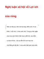 Nghị luận xã hội về Lợi íchcủa rừng ppt