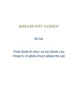 Đề tài: Tình hình tổ chức và tài chính của Công ty cổ phần Dược phẩm Hà nội potx
