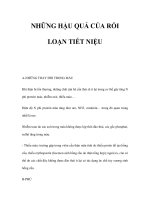 NHỮNG HẬU QUẢ CỦA RỐI LOẠN TIẾT NIỆU pptx