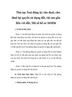 Thủ tục Xoá đăng ký cho thuê, cho thuê lại quyền sử dụng đất, tài sản gắn liền với đất, Mã số hồ sơ 161026 doc