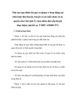 Thủ tục tạm đình chỉ quỹ có phạm vi hoạt động tại tỉnh hoặc liên huyện; huyện và xã (nếu chưa có ủy quyền cho Chủ tịch Ủy ban nhân dân cấp huyện thực hiện) (mã hồ sơ: T-BPC-139603-TT) doc