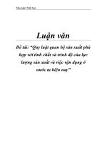 Đề tài: “Quy luật quan hệ sản xuất phù hợp với tính chất và trình độ của lực lượng sản xuất và việc vận dụng ở nước ta hiện nay” ppt