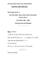 Đề thi chọn học sinh giỏi môn toán lớp 12 trường THPT Bỉm Sơn tỉnh Thanh Hóa pps