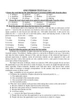 ONE PERIOD TEST(Unit 1-4 ) potx