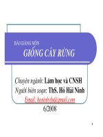 Bài giảng giống cây rừng : Những vấn đề chính trong cải thiện giống cây rừng part 1 pps