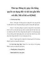 Thủ tục Đăng ký góp vốn bằng quyền sử dụng đất và tài sản gắn liền với đất, Mã số hồ sơ 023642 doc