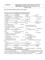 ĐỀ KIỂM TRA CHẤT LƯỢNG BÁN KỲ I LỚP 12 MÔN TIẾNG ANH NÂNG CAO NĂM HỌC 2010 – 2011 - Mã đề:139 potx