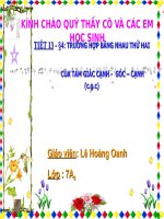 bài giảng toán 6 trường hợp tam giác bằng nhau cạnh góc cạnh