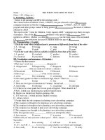 THE FORTY FIVE MINUTE TEST 2 Class : 12C ( Nâng cao ) potx