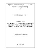 nghiên cứu ảnh hưởng của tiếng ồn đến thính lực của nhân viên làm việc trong môi trường tiếng ồn tại sân bay nội bài