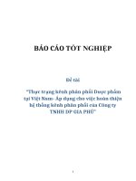 Đề tài “Thực trạng kênh phân phối Dược phẩm tại Việt Nam- Áp dụng cho việc hoàn thiện hệ thống kênh phân phối của Công ty TNHH DP GIA PHÚ” ppt